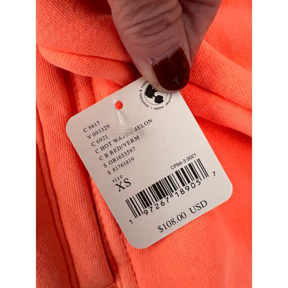 Free People Sprint to the Finish Hoodie Hot Watermelon Women's Size XS NWT - Picture 6 of 7